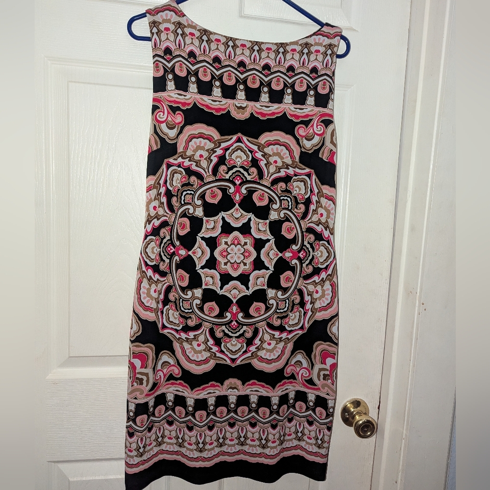 Black and Pink Patterned Dress- Cache